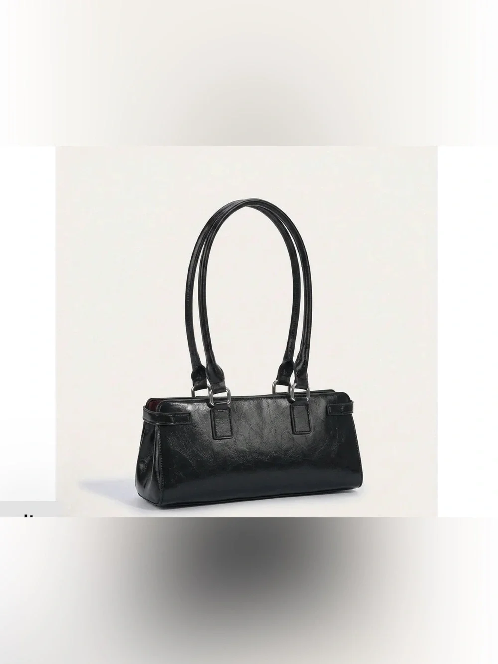 Sam And Libby Onyx Belted satchel Bag. Black.